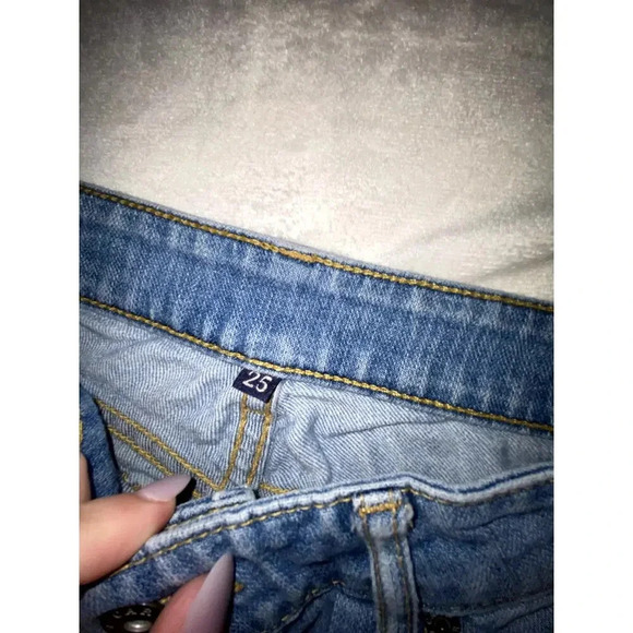 Carmar Womens Distressed Raw Hem Straight Leg Jean Size 25 - Picture 3 of 7